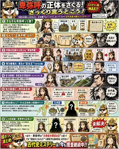 日本卑弥呼历史信息图表海报 preview image 1