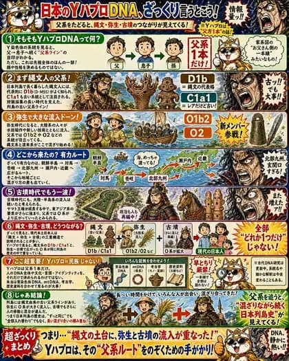 Japanese Y-DNA History Infographic Poster preview image 1