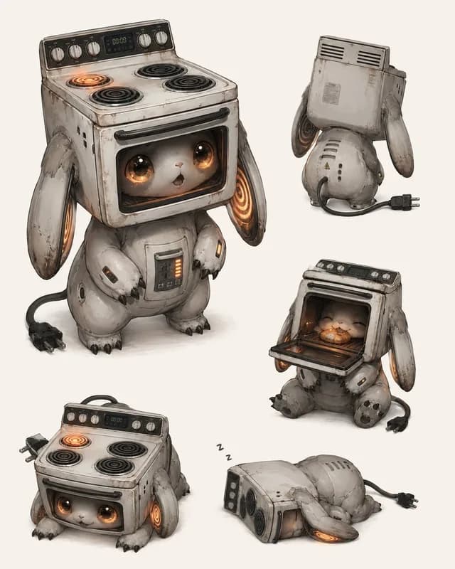 Vintage Stove Bunny Creature Sheet preview image 1