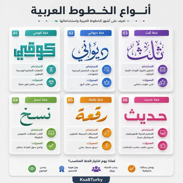 Arabic Font Types Infographic preview image 1