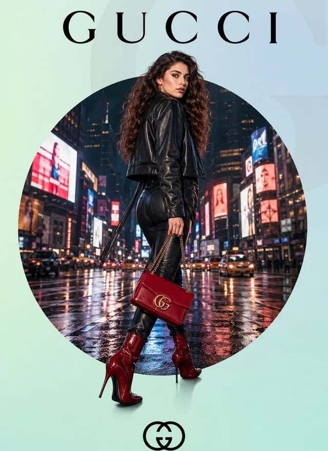 Luxury Gucci-Style Fashion Ad Prompt preview image 1