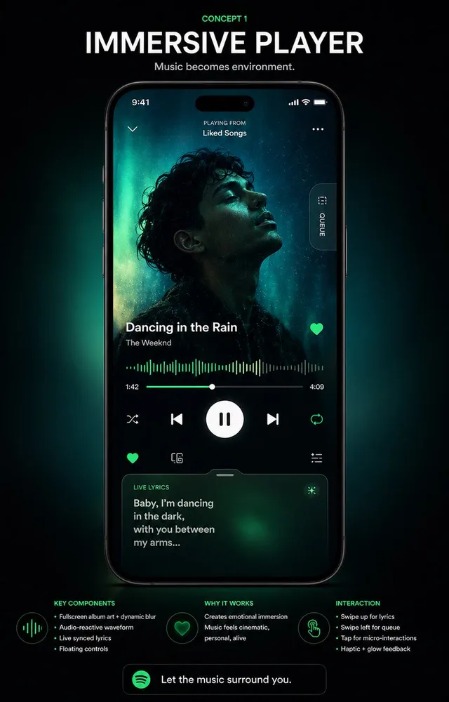Immersive Music Player UI Poster preview image 1