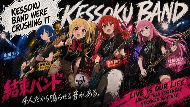Kessoku Band Gritty Anime Poster preview image 1