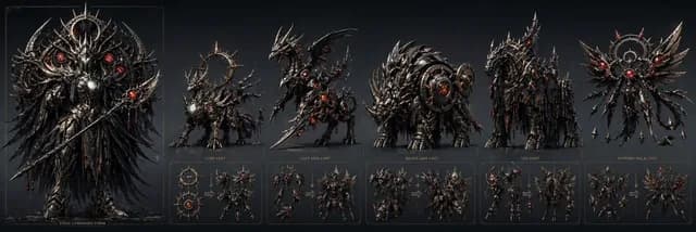 Gothic Combining Mecha Concept Sheet preview image 1