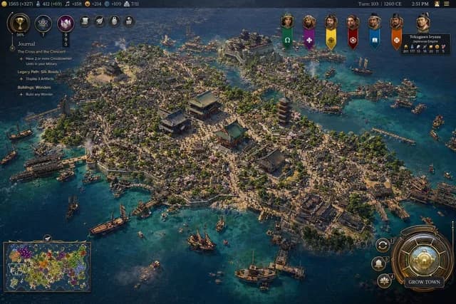 Civilization-Style Japanese Island City preview image 1