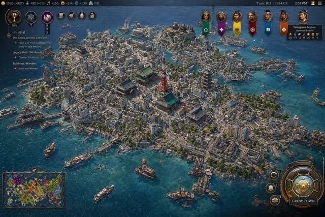 Civ-Style 1954 Tokyo Harbor Screenshot preview image 1