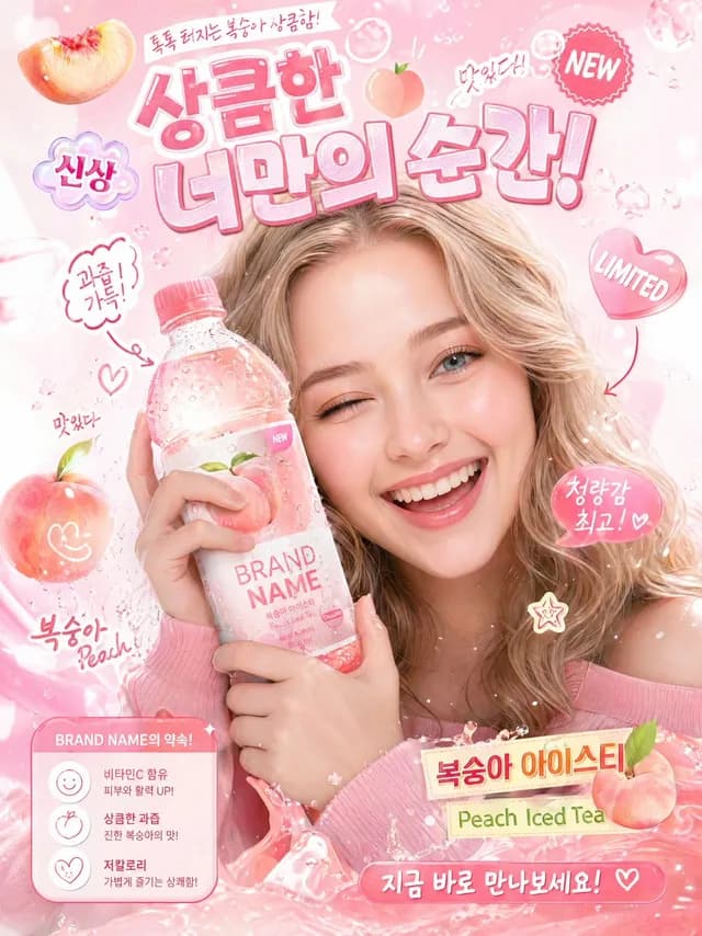 Korean-Style Interactive Beverage Poster preview image 1