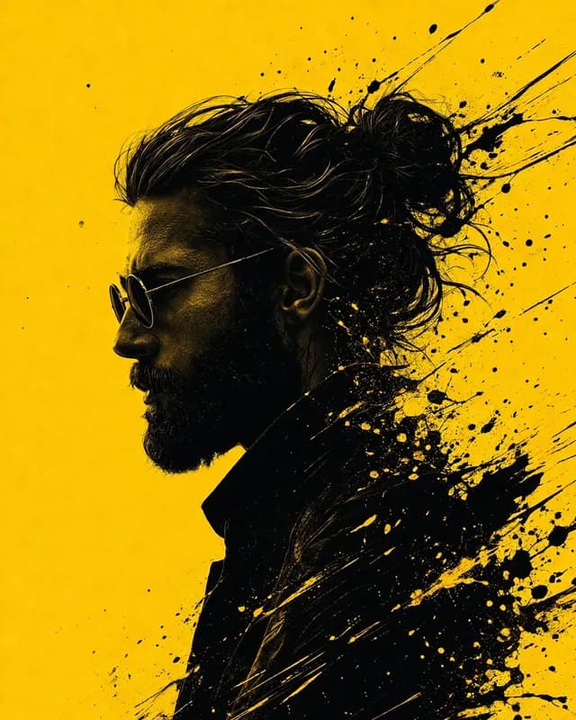 Graphic Novel Ink Splatter Portrait preview image 1
