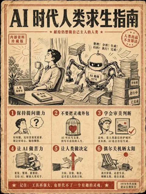 Retro AI Survival Guide Poster preview image 1