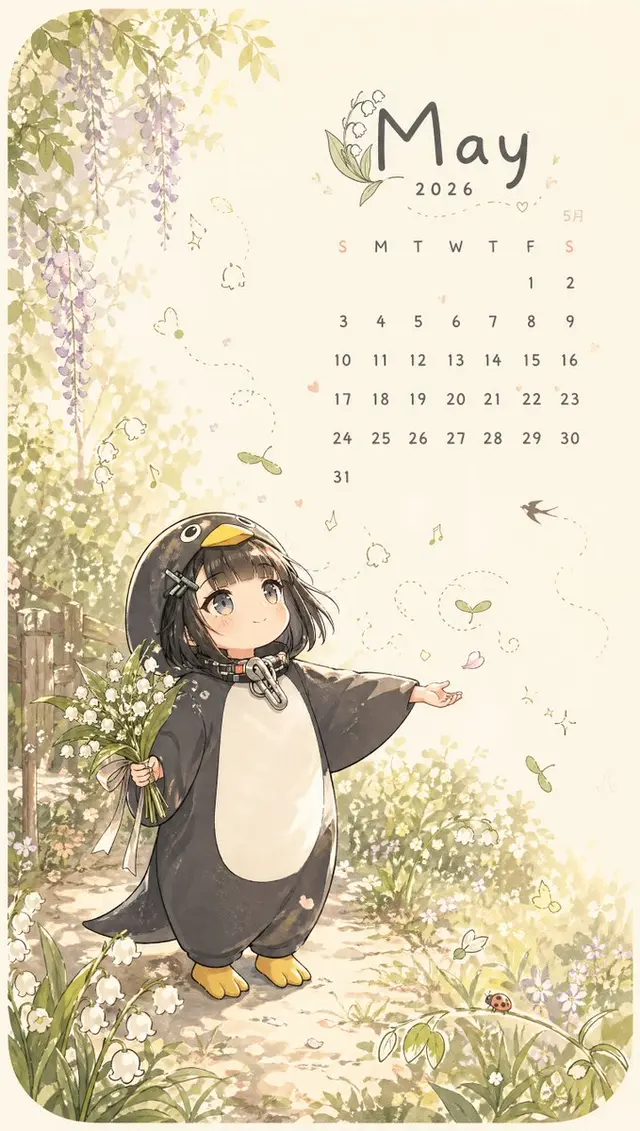 Whimsical May Spring Calendar preview image 1