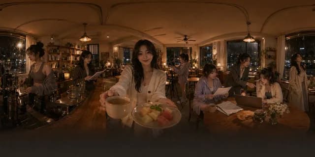 Rainy Night Café 360 Panorama preview image 1