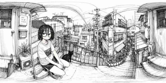 Ink 360 Panorama of Tokyo Backstreet preview image 1