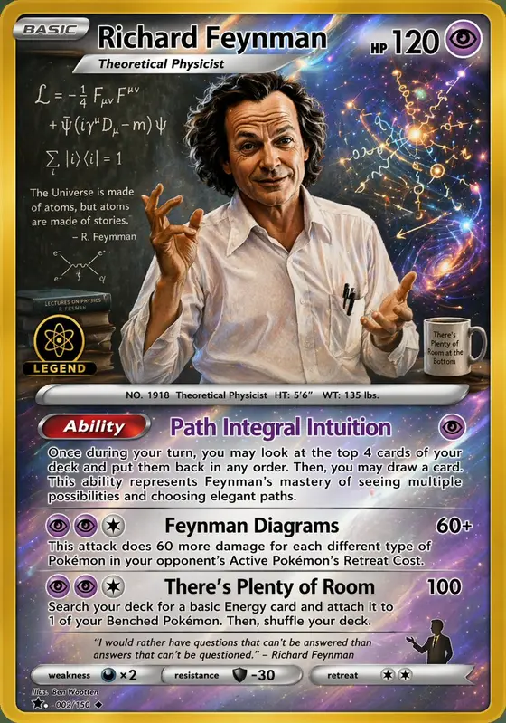 Richard Feynman Psychic Trading Card preview image 1