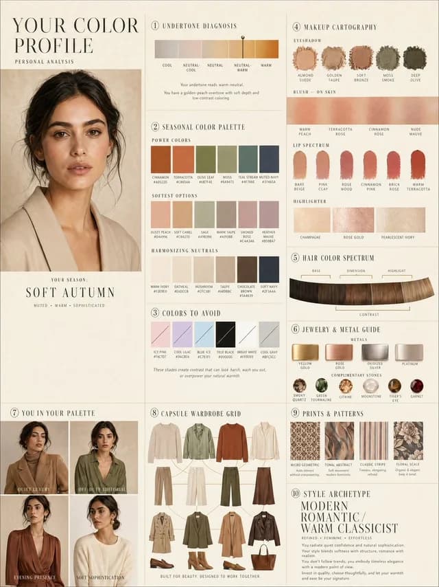 Luxury personal color profile layout preview image 1
