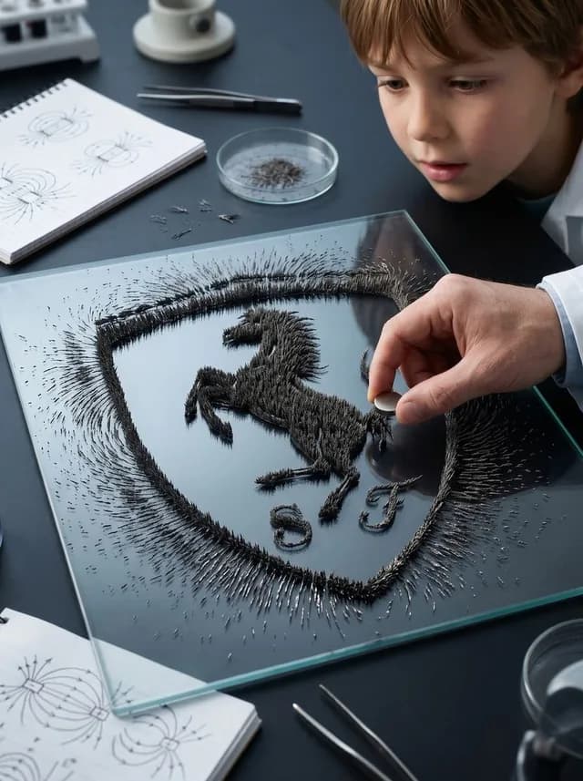 Magnetic Iron Filings Logo Scene preview image 1