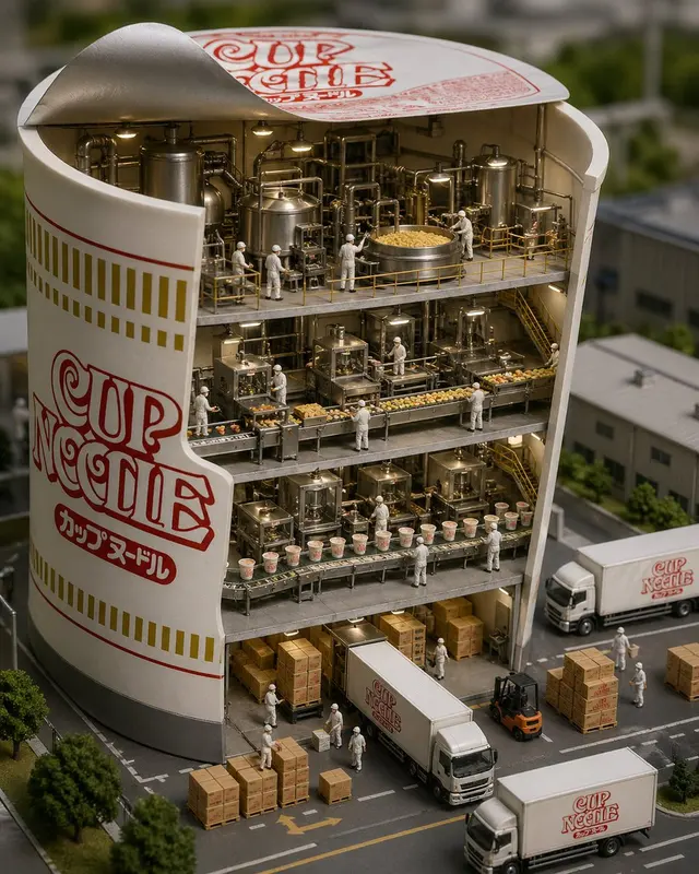 Cup Noodle Factory Cross-Section Diorama preview image 1