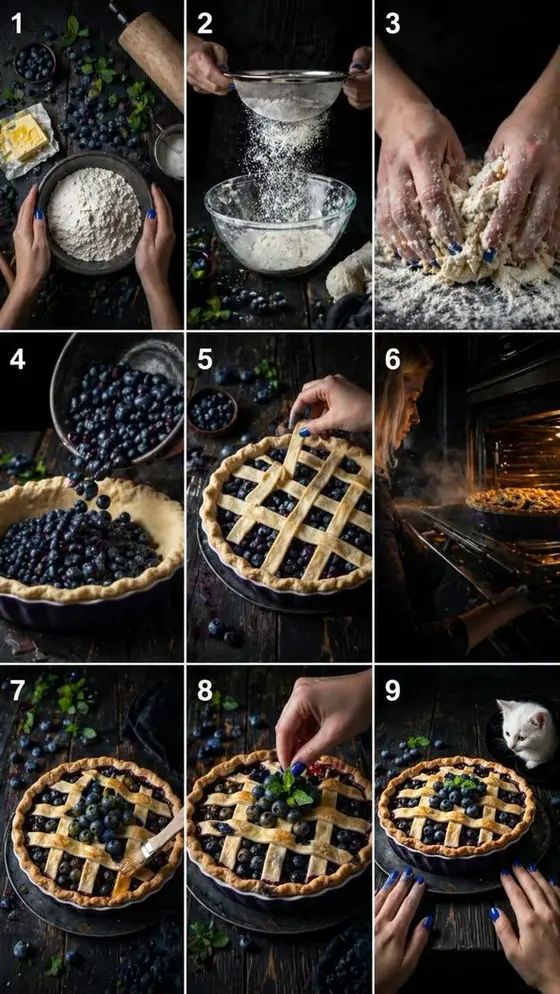 9-Step Rustic Blueberry Pie Collage preview image 1