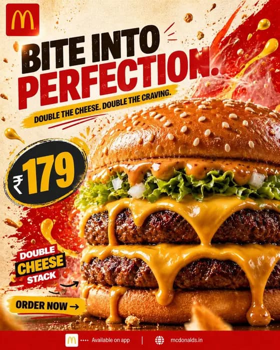 Bold Double Cheeseburger Ad Poster preview image 1