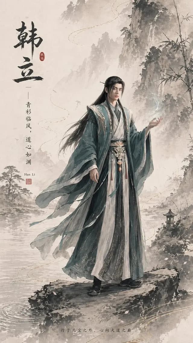 Ink-Wash Han Li Character Poster preview image 1