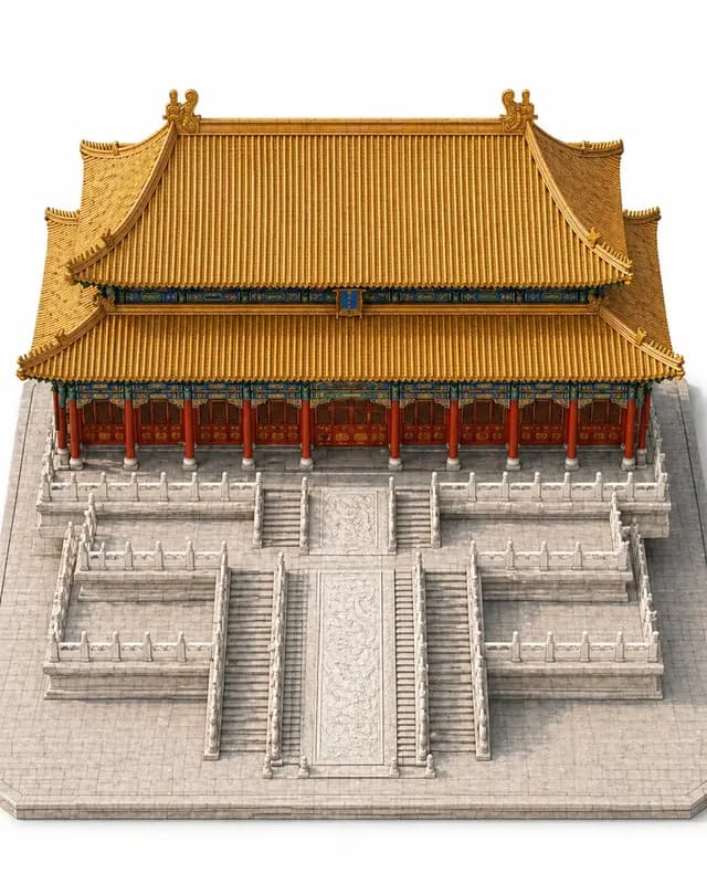 Imperial Chinese Hall Model Render preview image 1
