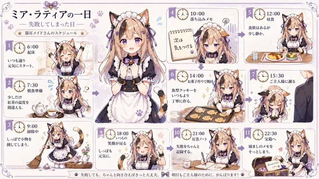 Cat Maid Daily Schedule Infographic preview image 1