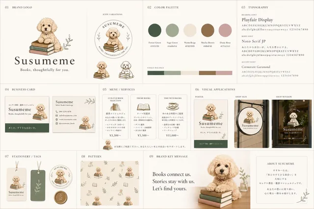 Bookstore Brand Board with Poodle Mascot preview image 1