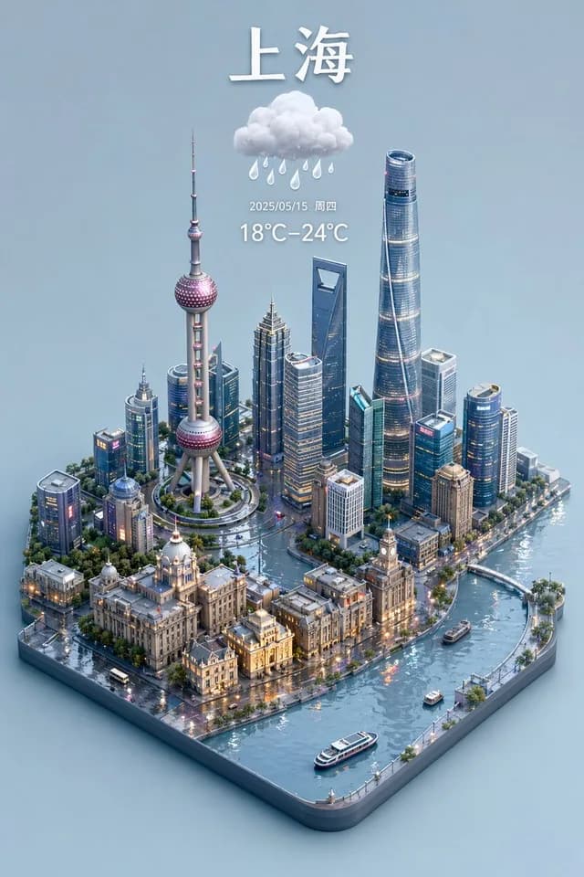 3D Isometric Miniature City Weather Map preview image 1