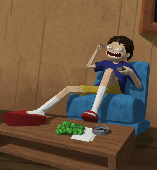 Low-Poly Cartoon Stoner Living Room preview image 1