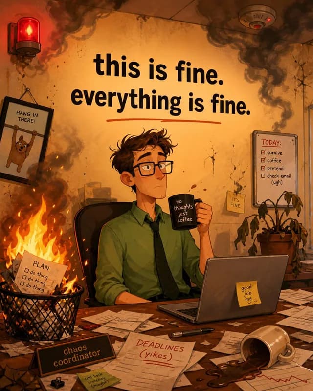 This Is Fine Office Meltdown preview image 1