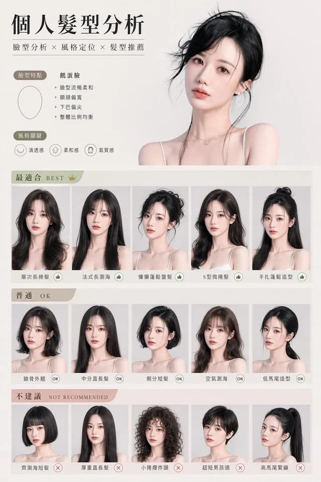 Chinese Personal Hairstyle Analysis Chart preview image 1