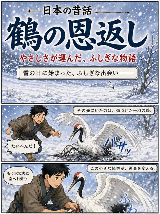 Japanese Crane Folktale Poster preview image 1