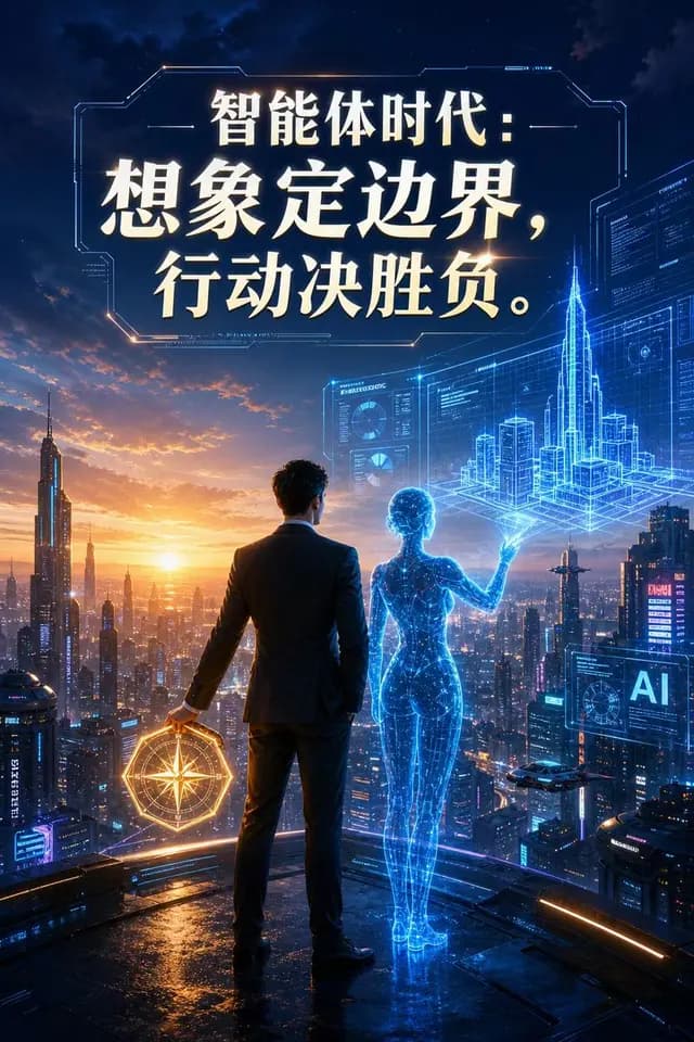 Futuristic AI Era City Poster preview image 1