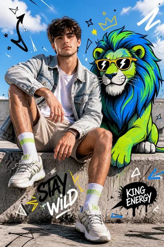 Fashion Editorial with Cartoon Fusion preview image 1