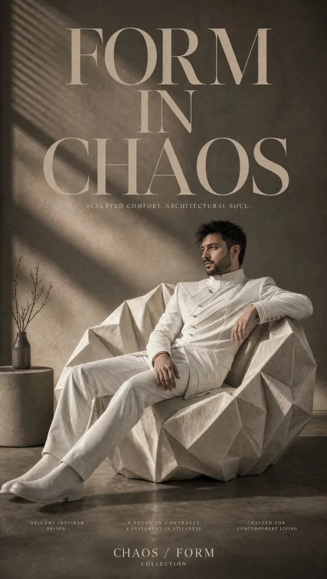 Origami Furniture Editorial Poster preview image 1