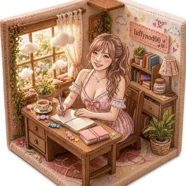 Cozy Pastel Miniature Writing Room preview image 1
