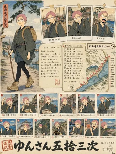 Tokaido Anime Travel Poster preview image 1