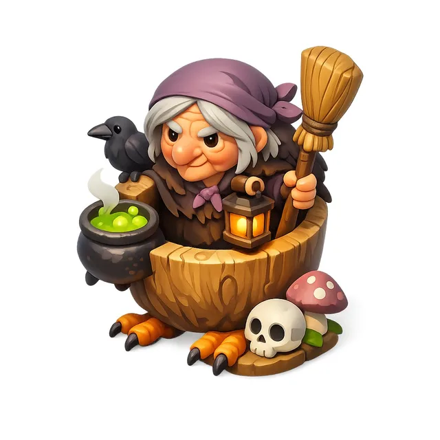 Chibi Witch Owl Figurine preview image 1