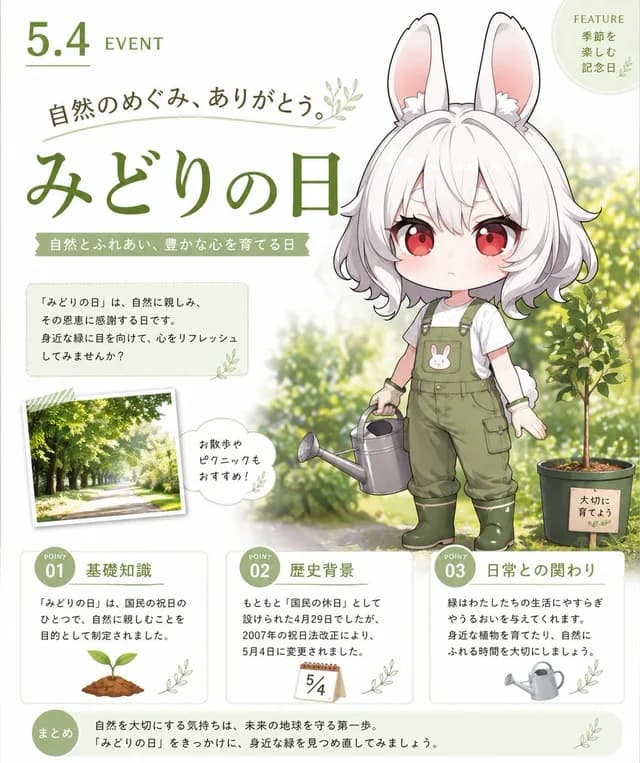 Greenery Day Chibi Infographic preview image 1
