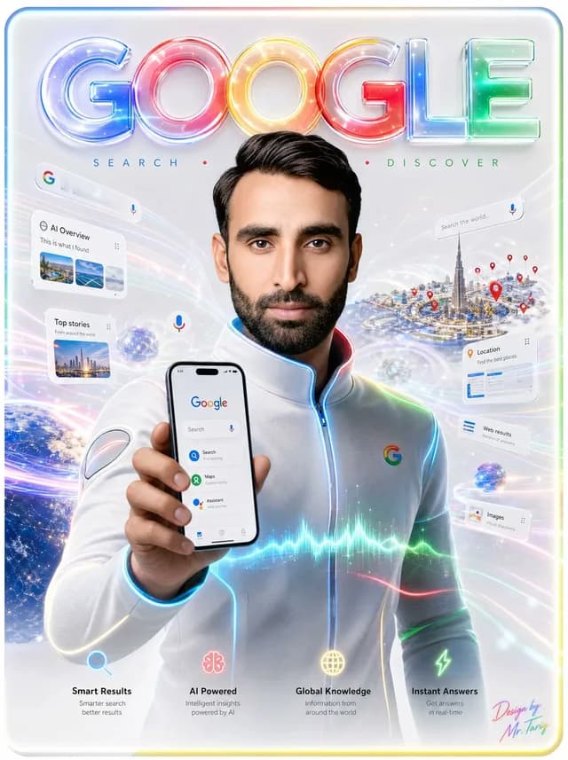 Futuristic Google Search Poster preview image 1