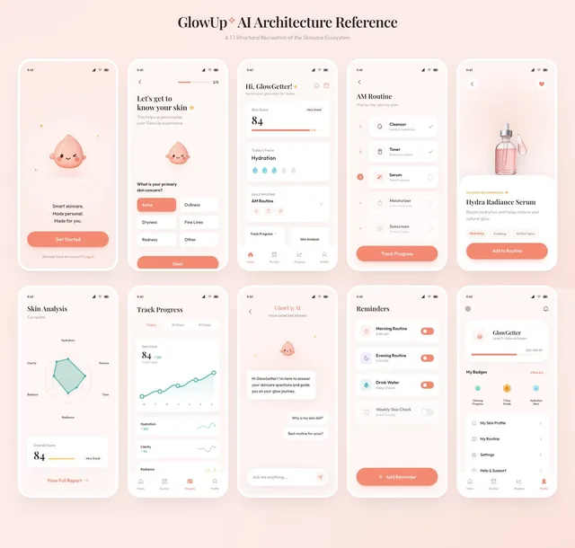 GlowUp App UI Board preview image 1
