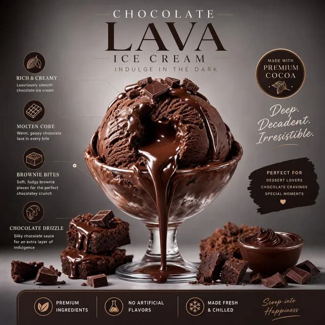 Luxury Chocolate Lava Ice Cream Ad preview image 1