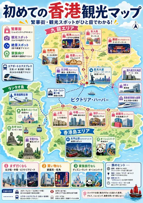 Japanese Hong Kong Tourist Map preview image 1