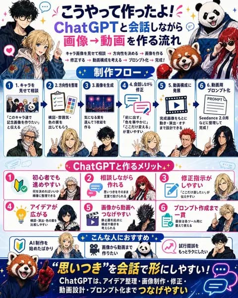 Japanese ChatGPT Image-to-Video Workflow Infographic preview image 1