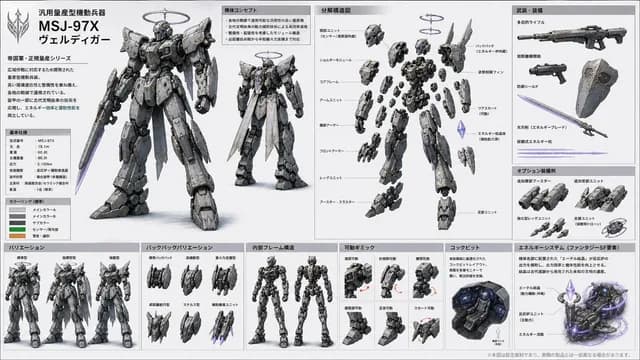 Japanese Fantasy Sci-Fi Mecha Design Sheet preview image 1