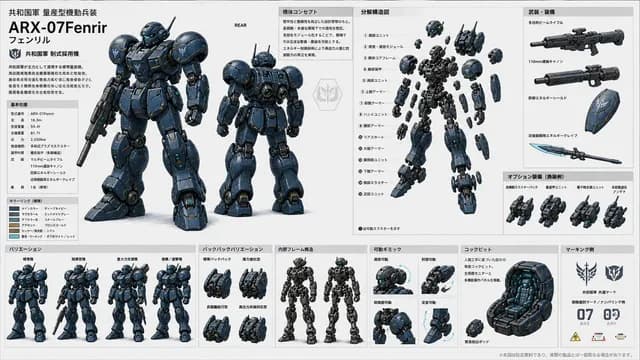 ARX-07 Fenrir Mecha Spec Sheet preview image 1