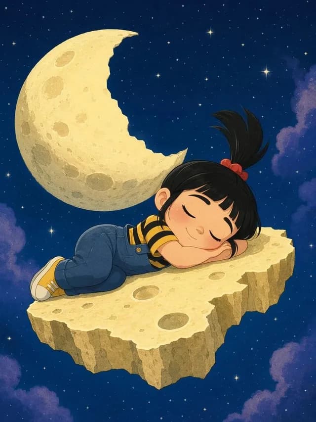 Sleeping Girl on Moon Rock preview image 1