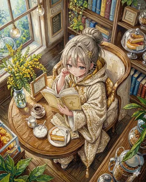 Watercolor Anime Café Colorization preview image 1