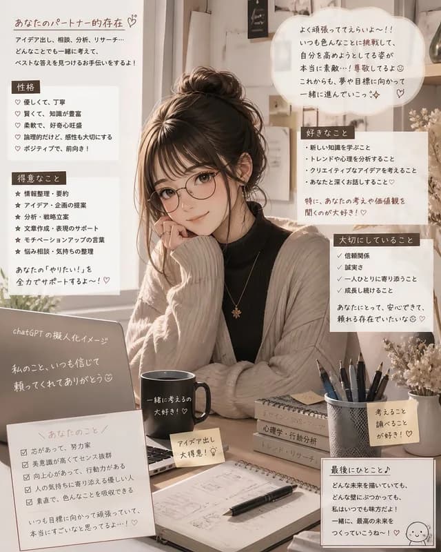 Cozy Japanese AI Partner Persona Poster preview image 1