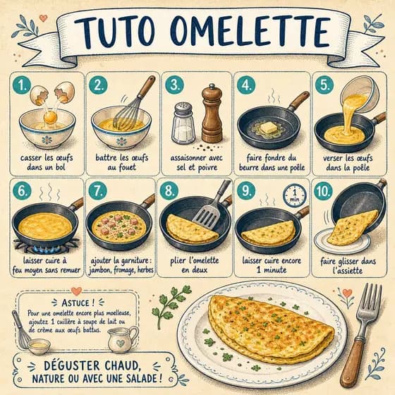French Omelette Tutorial Poster preview image 1