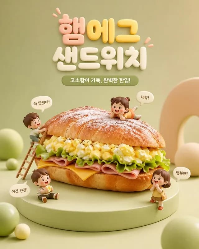 3D Chibi Food Advertisement Scene preview image 1